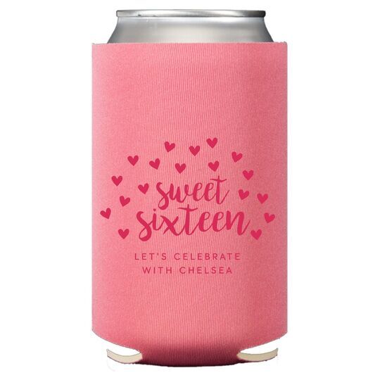 Confetti Hearts Sweet Sixteen Collapsible Huggers